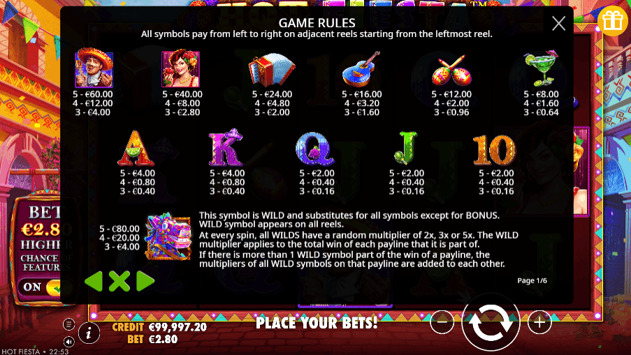 Hot Fiesta Sticky Roaming Wilds Bonus — Pragmatic Play Slot-Mechanik
